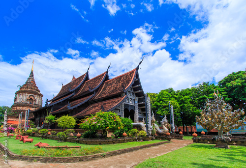 Old wooden church at Wat Lok Molee in Chiang Mai, Thailand