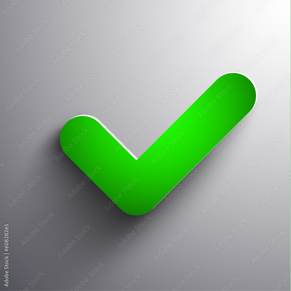 Green 3d check sign icon Green 3d check sign icon