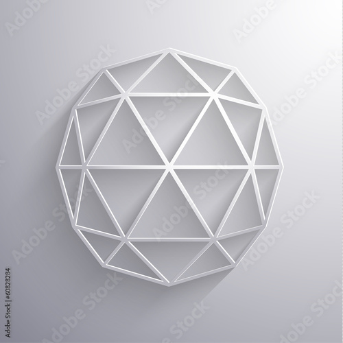 Abstract paper 3d icon on gray background - eps10