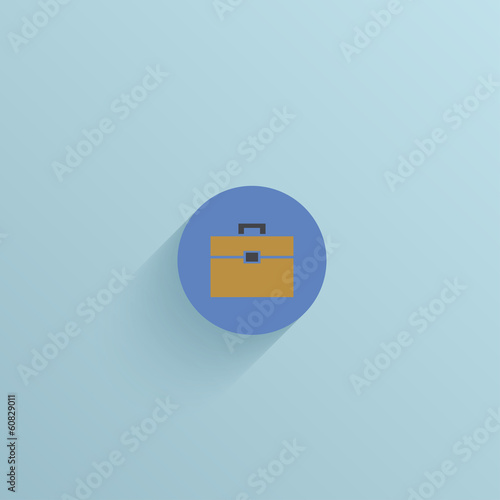 Vector flat circle icon on blue background. Eps10