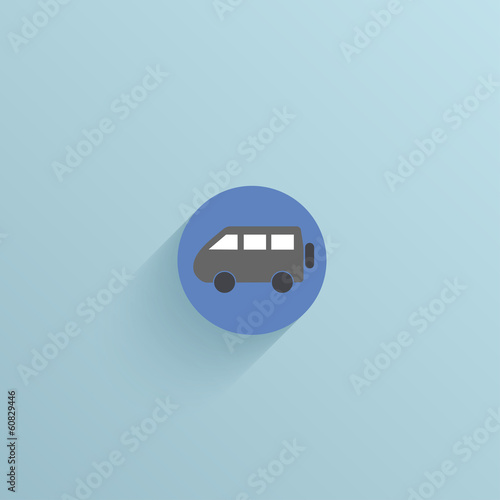 Vector flat circle icon on blue background. Eps10