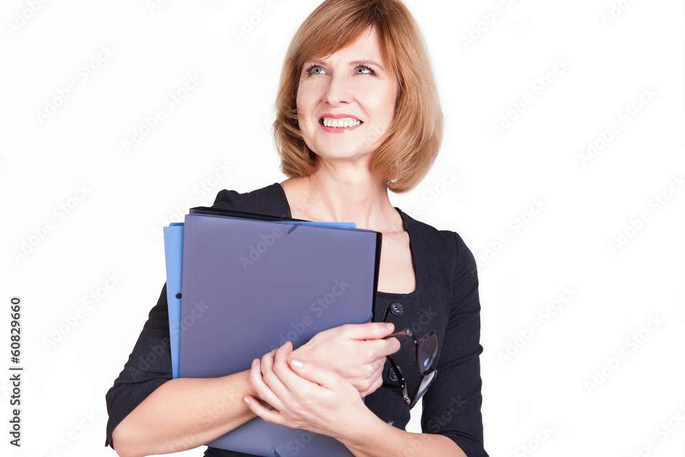 Portrait of thoughtful business woman writer daydreaming Portrait of thoughtful business woman writer daydreaming