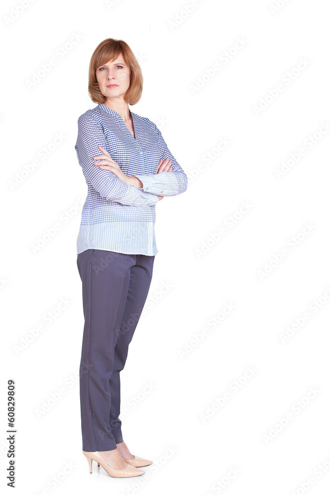 Full length portrait of beautiful mature woman standing Full length portrait of beautiful mature woman standing