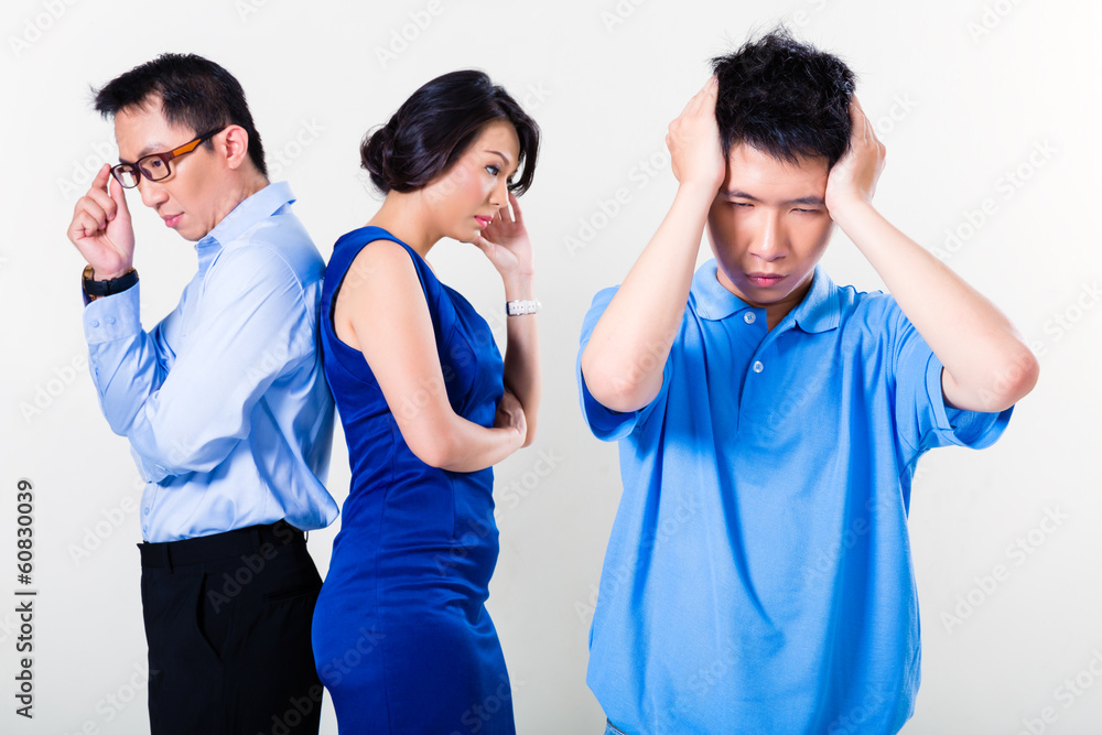 Young Chinese boy suffering from parents divorce Young Chinese boy suffering from parents divorce
