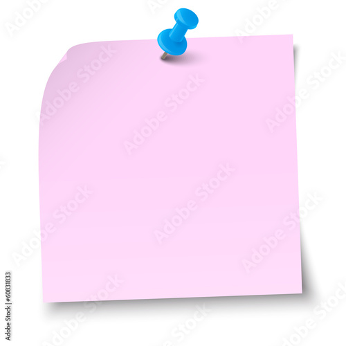 farbige Notiz mit Pin