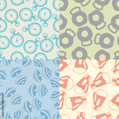 Seamless patterns of sport icons.