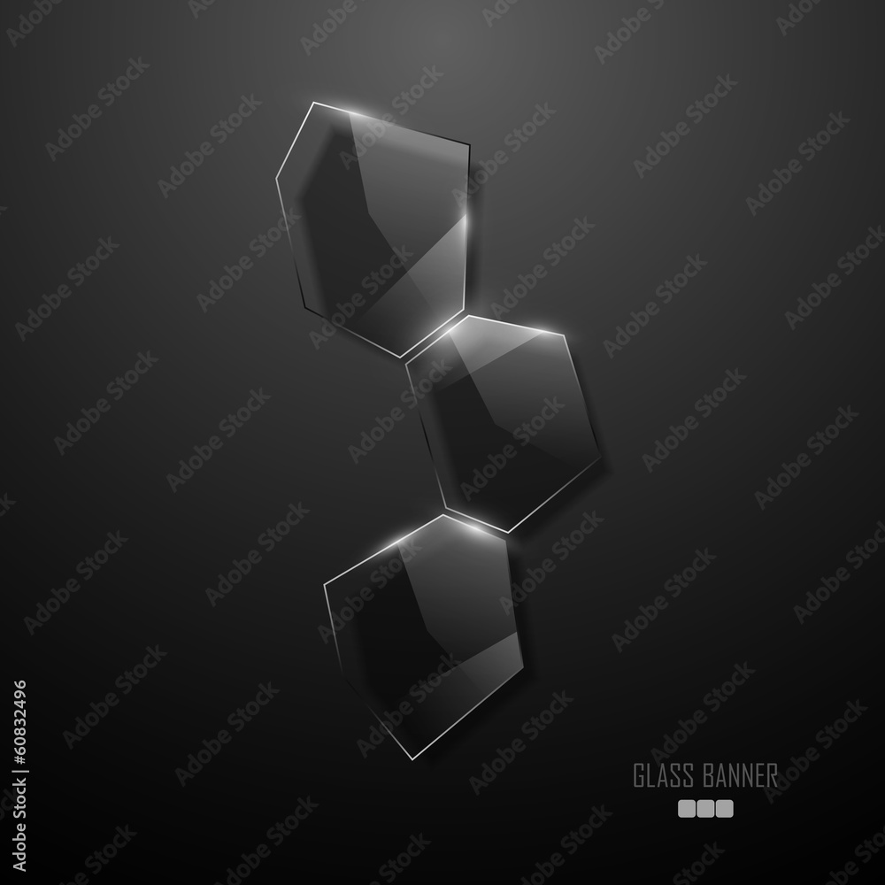 Abstract vector transparent glass banners Abstract vector transparent glass banners