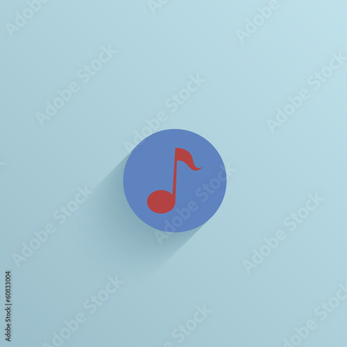 Vector flat circle icon on blue background. Eps10