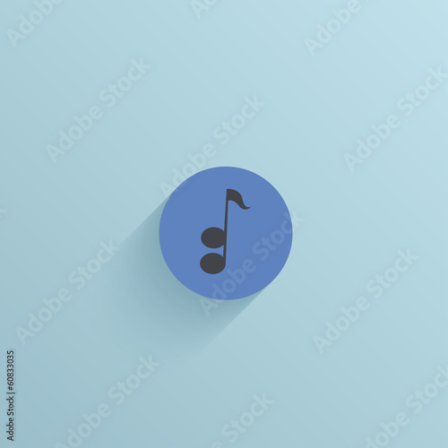 Vector flat circle icon on blue background. Eps10