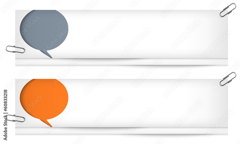 set of two blank banners with speech bubbles set of two blank banners with speech bubbles