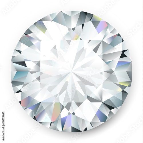 Realistic vector diamond isolated on white background