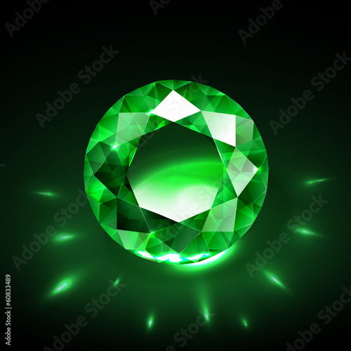 Realistic emerald vector