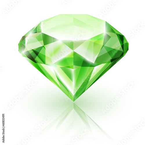 Emerald isolated on white - eps10