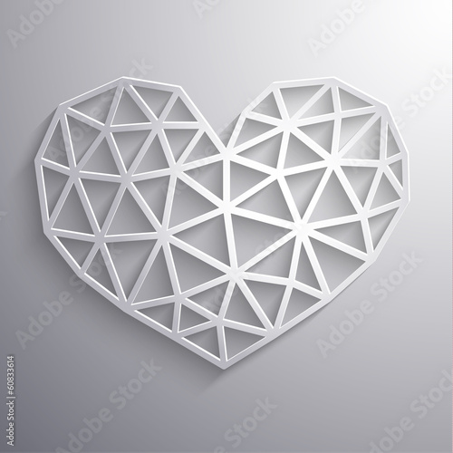 Abstract geometric heart-shaped icon photo