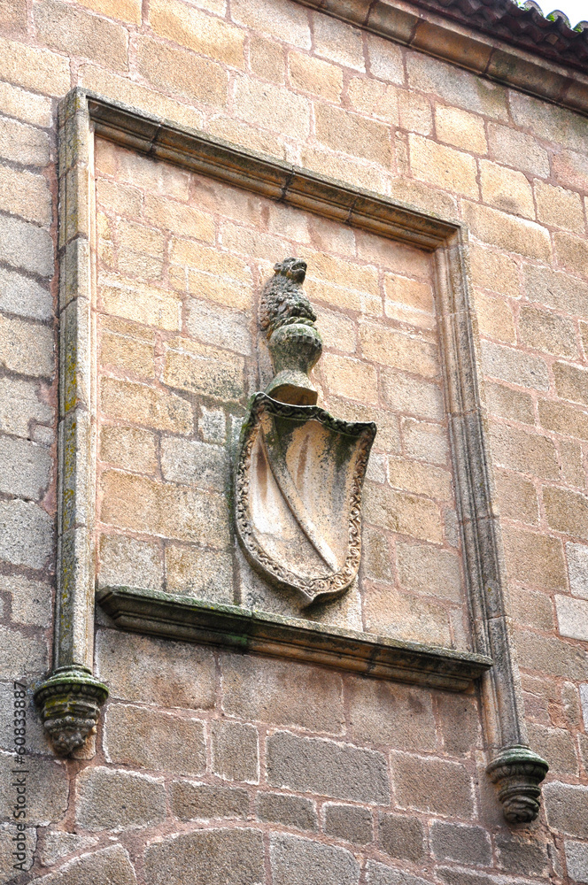 Cáceres, escudo del Palacio de Carvajal, Extremadura