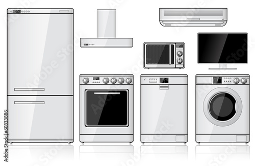 Set Of Realistic Household Appliances