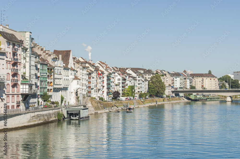 Basel, Altstadt, Sommer, Rheinufer, Rhein, Schweiz
