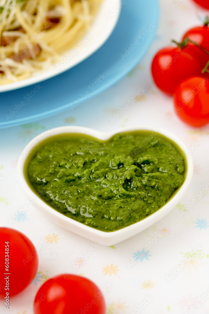 Pesto alla Genovese , Basil Sauce. Pesto alla Genovese , Basil Sauce.