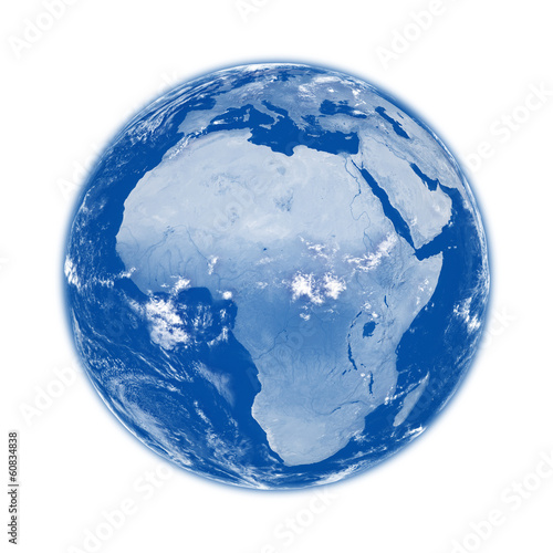 Africa on blue Earth