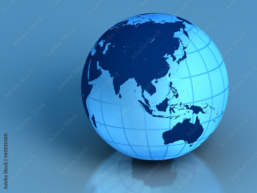 Earth on blue Earth on blue