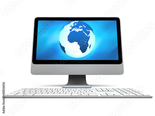 Blue Earth on computer screen
