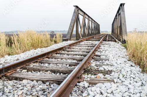 Landscape of Railway bridge, Thailand