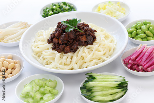 zha jiang mian(Beijing style), chinese noodle cuisine photo