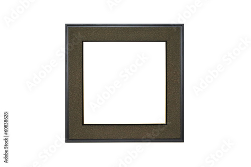 isolated classic wooden photo frame in white background © charnsitr