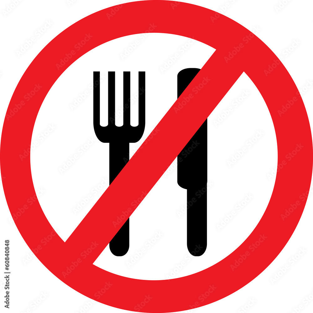 No Food Sign Stock Vector | Adobe Stock