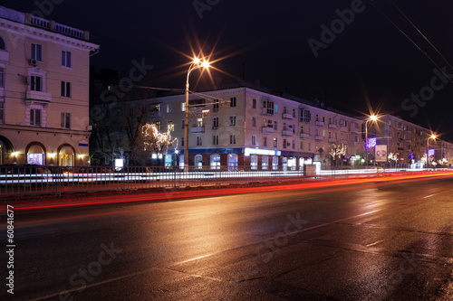 Illuminated night city lights © andrii kornev