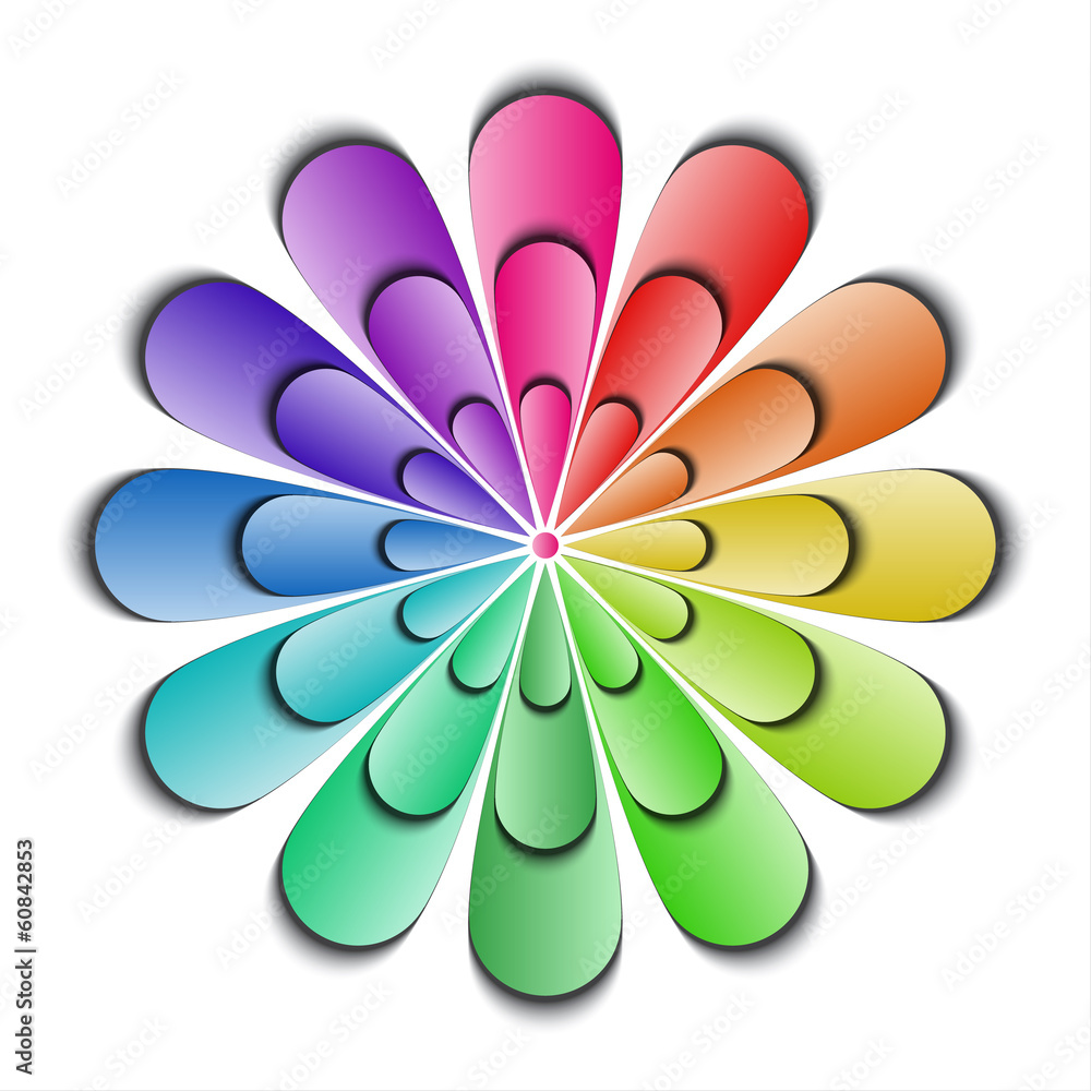 Color abstract flower isolated on white background Color abstract flower isolated on white background