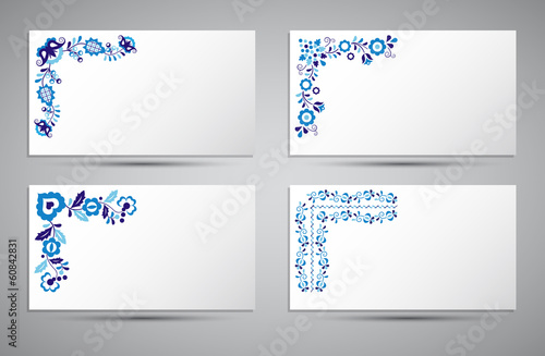 Vector card of traditional folk patterns