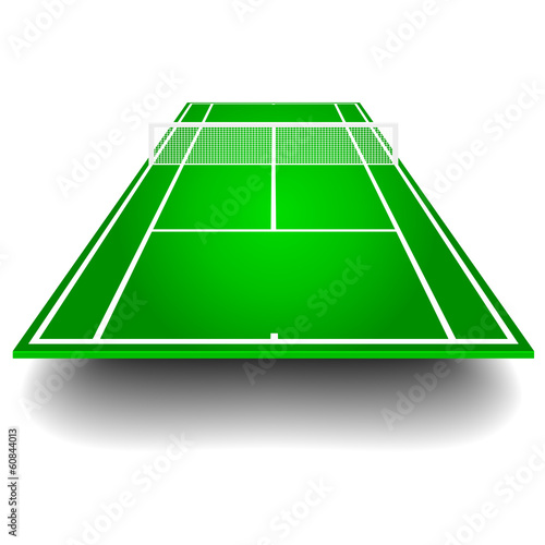 tennis court with perspective