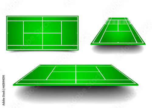 tennis court with perspective