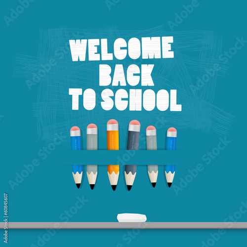 Vector Back to school Blue Background