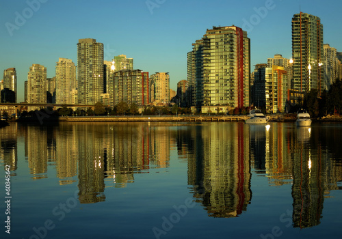 Vancouver at sunset as seen from Stanley Park, Canada