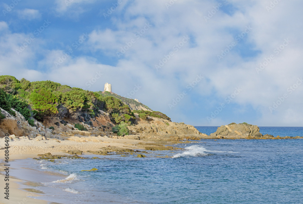 Ocean landscape with a old lighthouse Ocean landscape with a old lighthouse