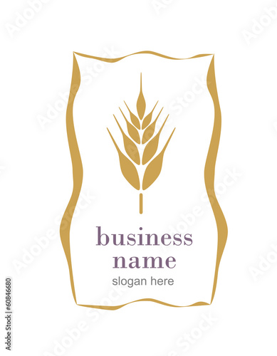 Logo with ear of wheat.