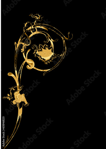 florales Ornament in Gold