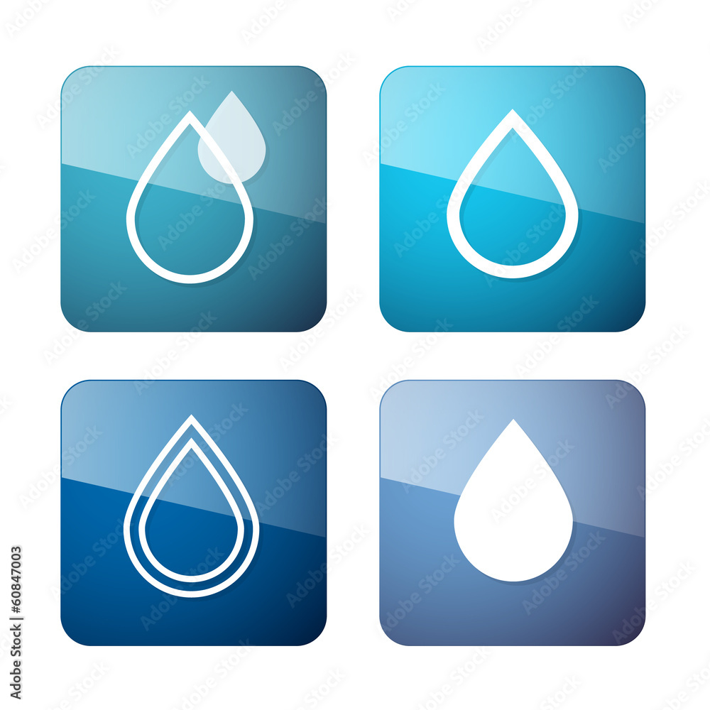 Vector Water Drops Symbols - Icons Set Vector Water Drops Symbols - Icons Set