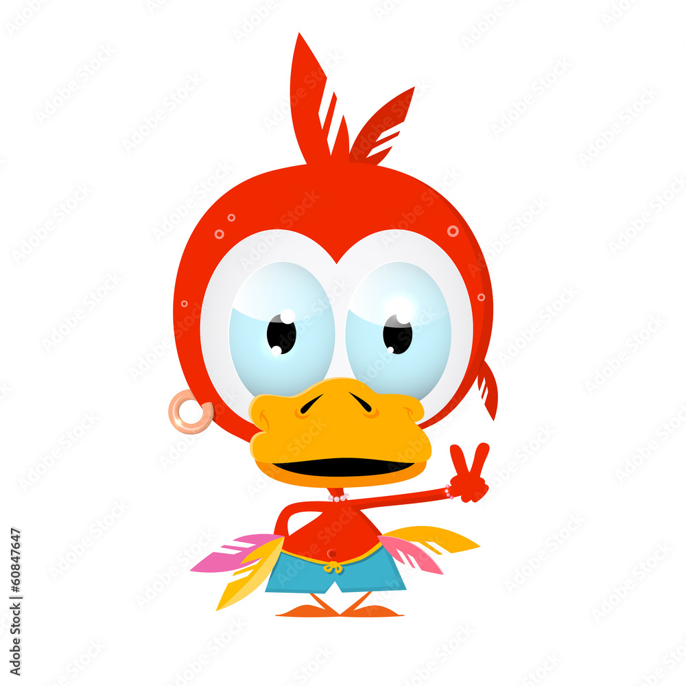 Funny Red Bird Illustration Funny Red Bird Illustration