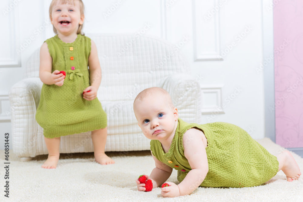 cute happy little girls at home cute happy little girls at home