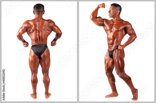 Hispanic Muscle man posing, set
