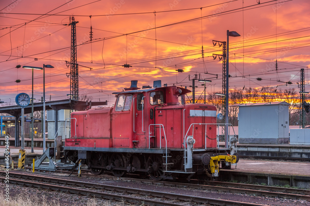 A shunter at Karlsruhe station - Germany A shunter at Karlsruhe station - Germany