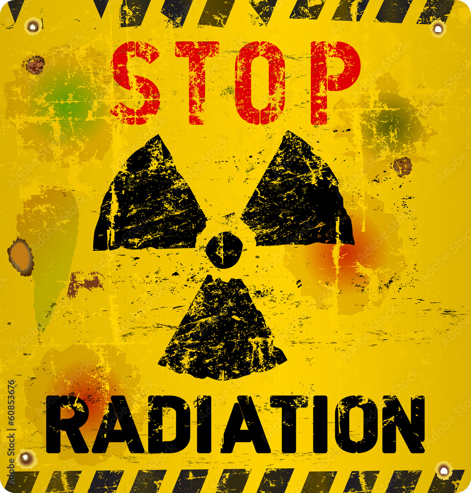 Obraz premium Radiation warning, vector illustration