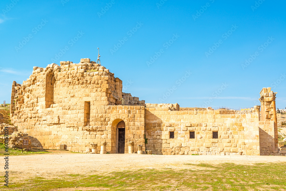 North Theater in the ancient Jordanian city of Jerash, Jordan