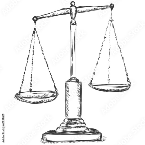 vector sketch illustration - antique scales