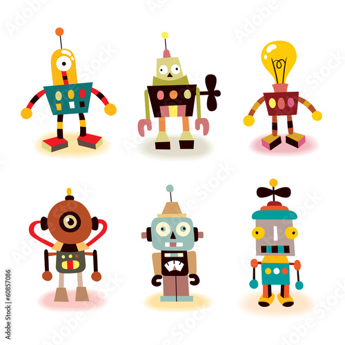 cute robots set