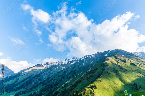 Nature near Big Almaty Lake, Tien Shan Mountains in Almaty photo