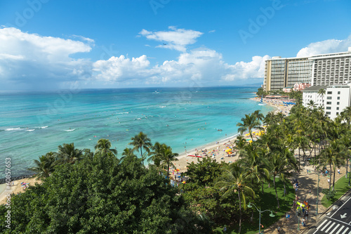 Waikiki beach resort in Hawaii